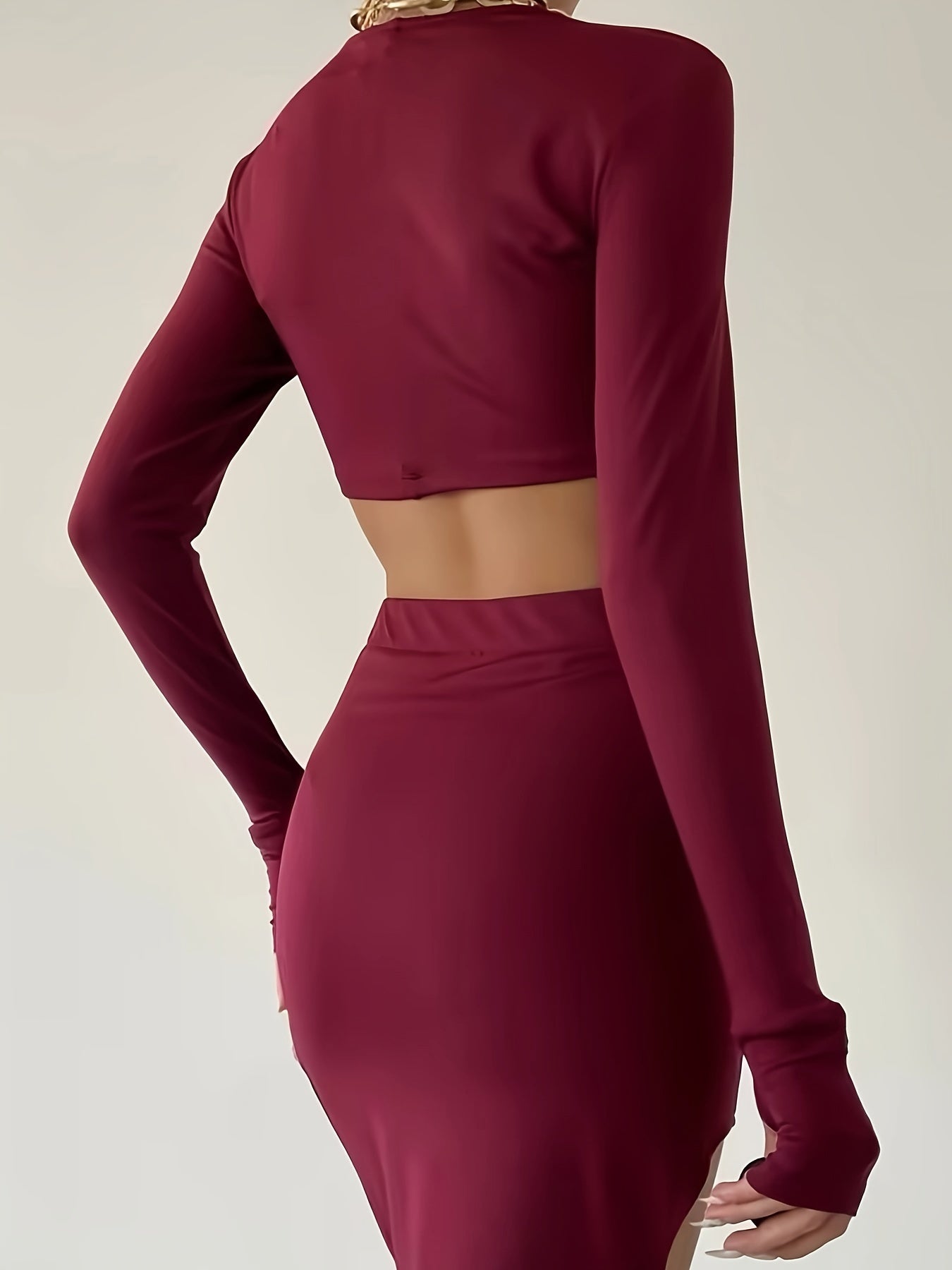 Solid Color Sexy Skirt Set