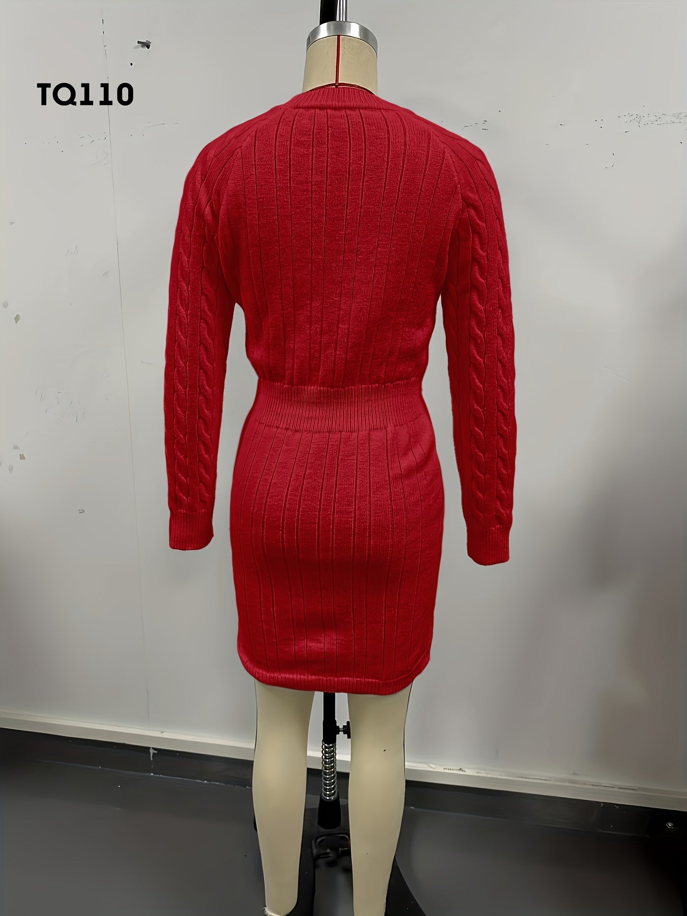 Cable Knit Slim Knitted Dress