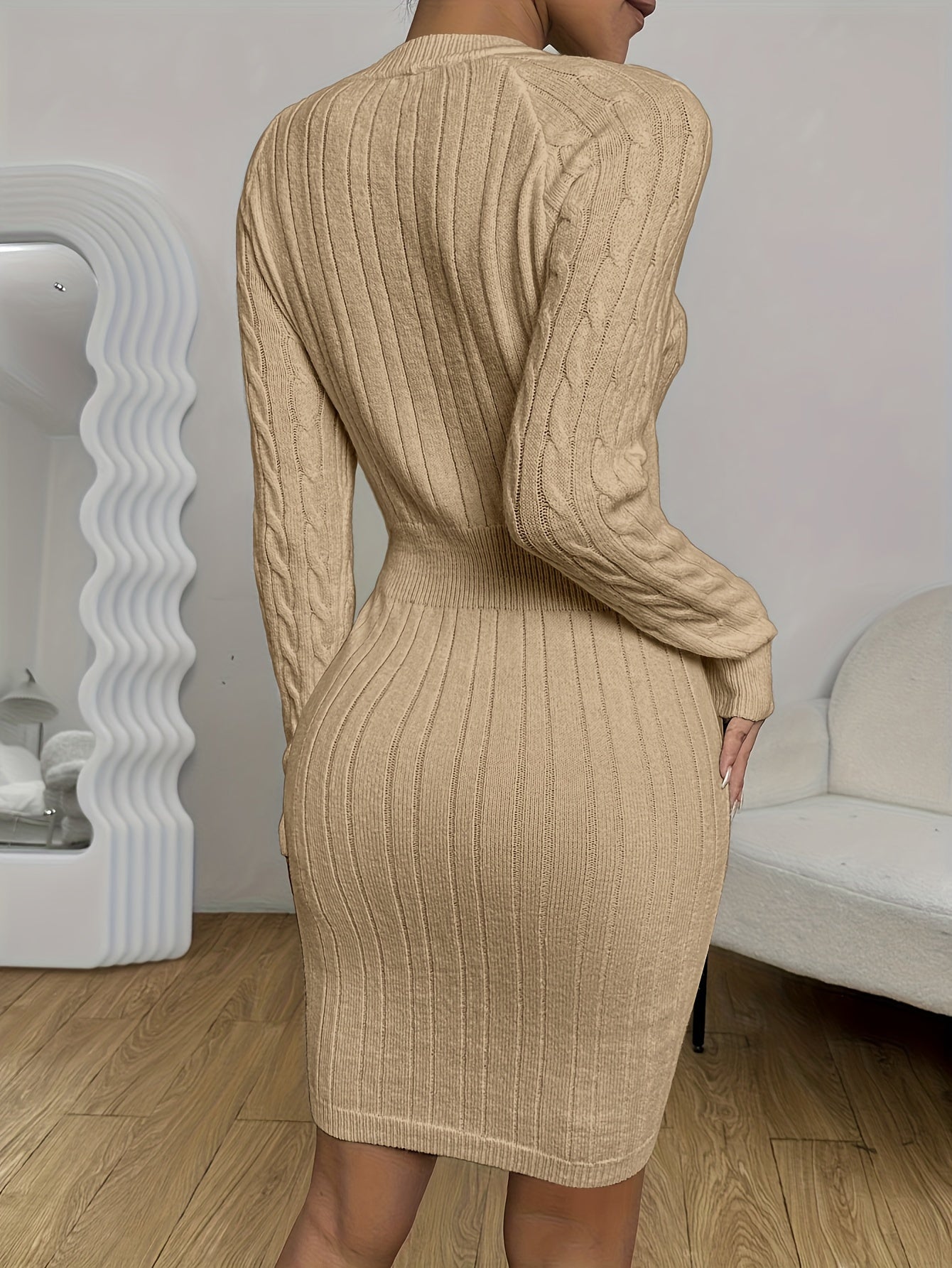 Cable Knit Slim Knitted Dress