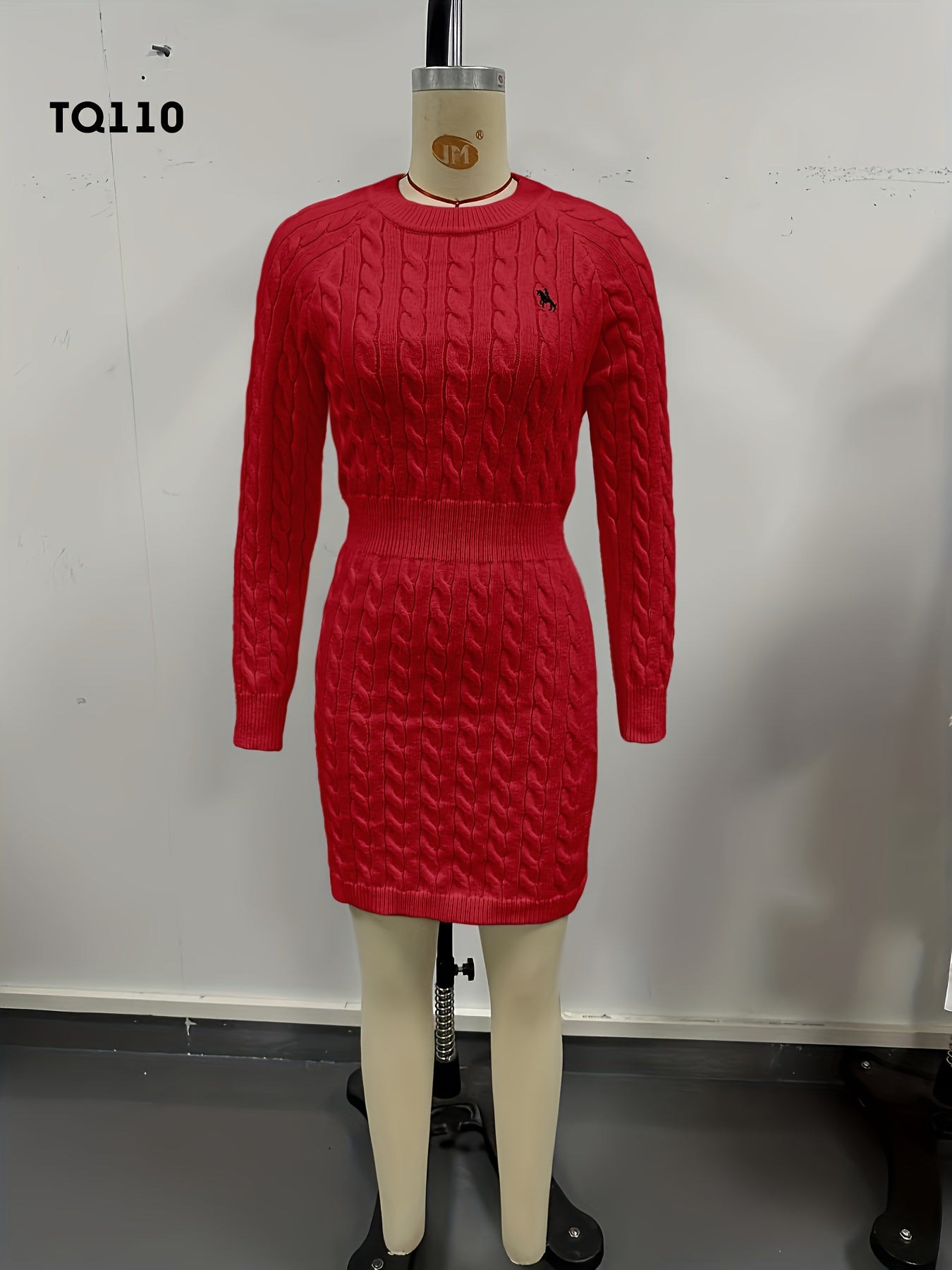 Cable Knit Slim Knitted Dress