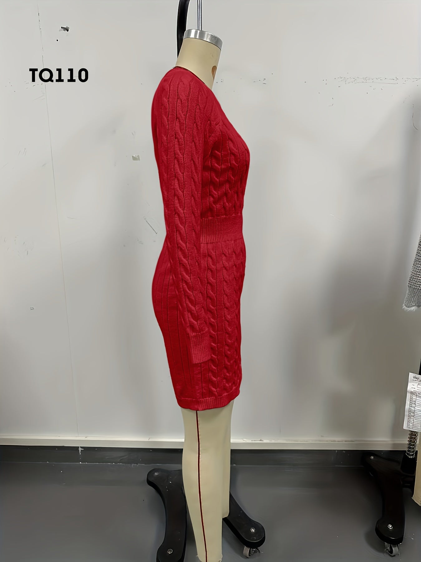 Cable Knit Slim Knitted Dress